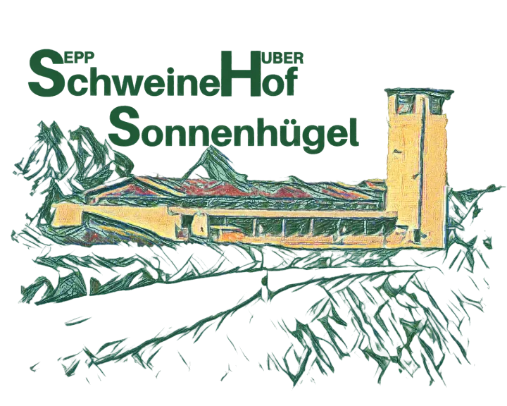 SchweineHof Sonnenhügel – das ursprüngliche Hofzeichen von Sepp Huber.